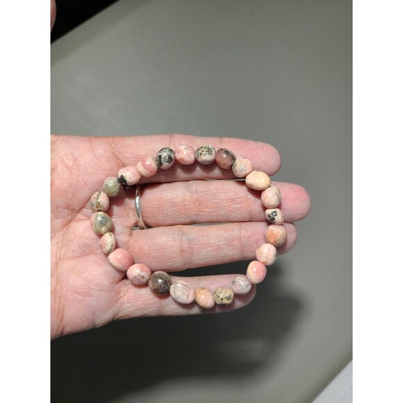 Natural Rhodochrosite Gemstone Bracelet – Stretch Fit NWOT #PinkHealing #Crystal - Picture 2 of 7